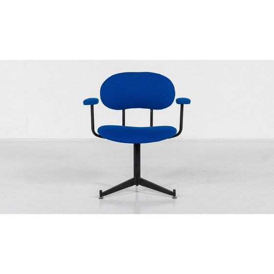 Image 1 of Fauteuil de bureau vintage bleu pivotant