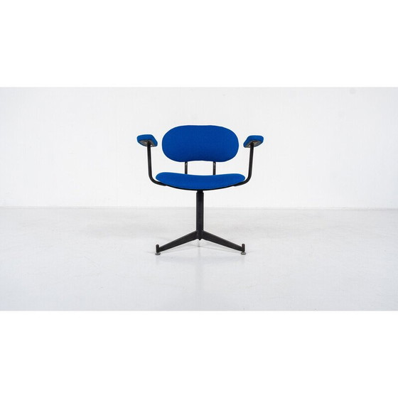 Image 1 of Fauteuil de bureau vintage bleu pivotant