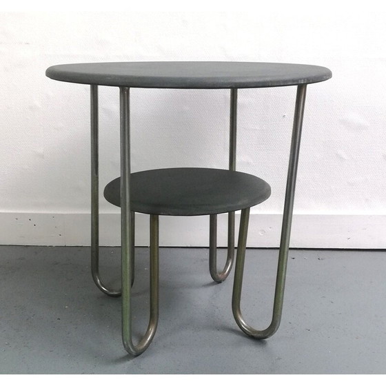 Image 1 of Table d'appoint vintage à double plateau par Selette Bahaus, années 1950