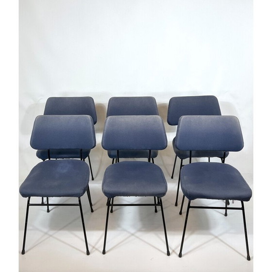 Image 1 of Ensemble de 6 chaises de salle à manger Delfino vintage par Erberto Carboni pour Arflex, années 1950