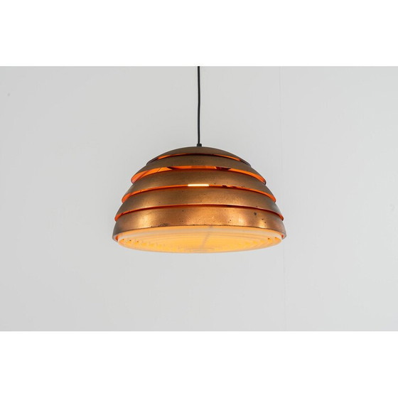 Image 1 of Lampe suspendue "Ruche" en cuivre vintage par Hans-Agne Jakobsson pour Ab Markaryd, Suède années 1950
