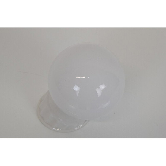 Image 1 of Lampe vintage en verre opalin et porcelaine blanche, Tchécoslovaquie, années 1950