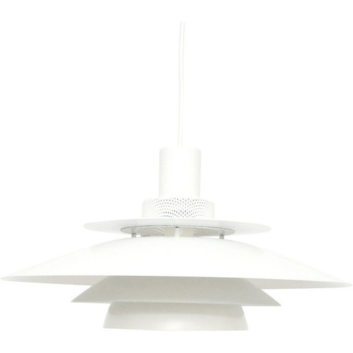 Lampe suspendue vintage blanche, Danemark 1980