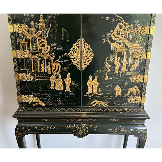Image 1 of Vitrine vintage en laque chinoise et dorure, France 1940