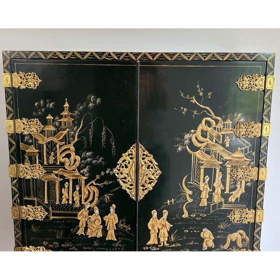 Image 1 of Vitrine vintage en laque chinoise et dorure, France 1940