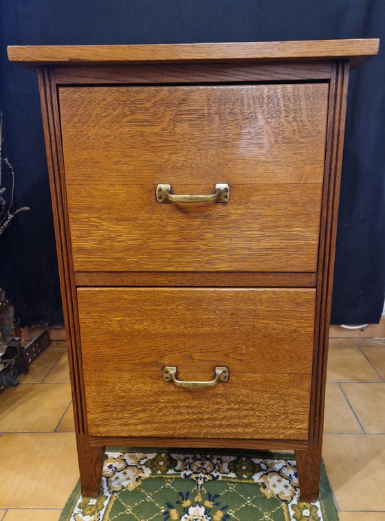 Image 1 of Armoire administrative à 2 tiroirs en chêne, 1950