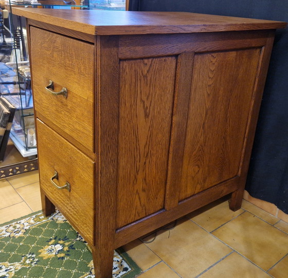 Image 1 of Armoire administrative à 2 tiroirs en chêne, 1950