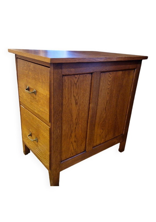 Armoire administrative à 2 tiroirs en chêne, 1950