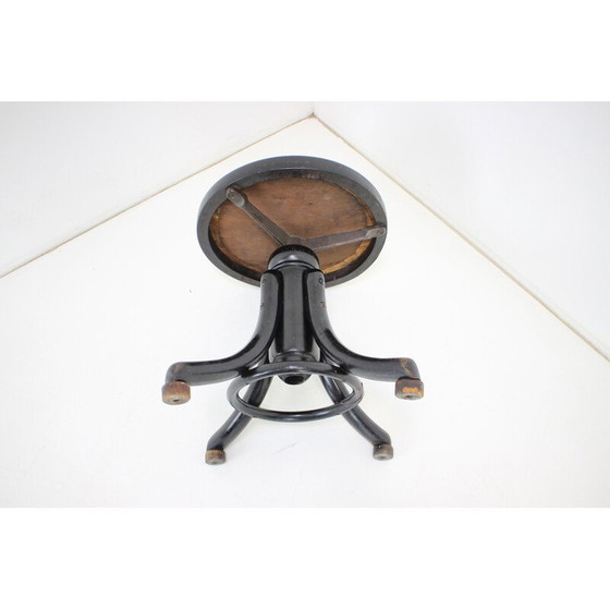 Image 1 of Tabouret de piano réglable vintage pour Thonet, Tchécoslovaquie 1920