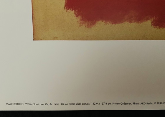 Image 1 of Mark Rothko : "Nuage blanc sur le pourpre 1957". Lithographie offset.