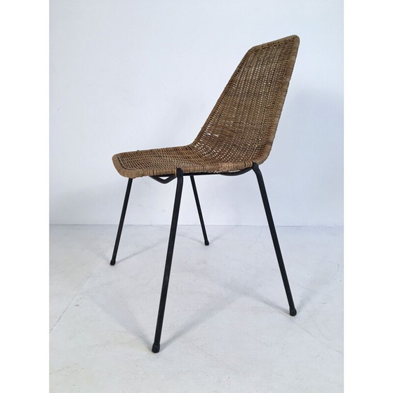 Image 1 of Paire de chaises en osier vintage de Campo et Graffi