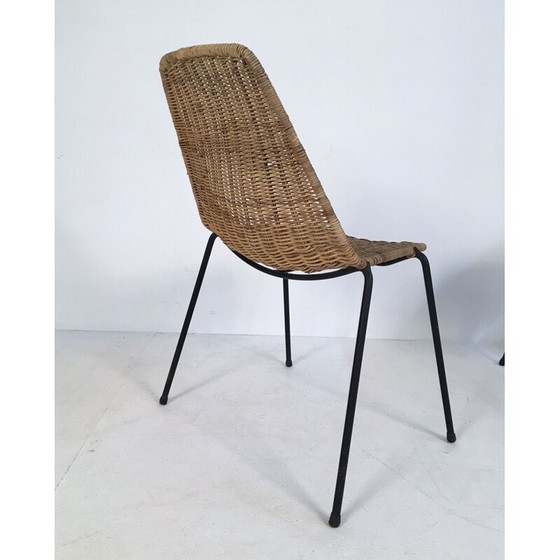 Image 1 of Paire de chaises en osier vintage de Campo et Graffi