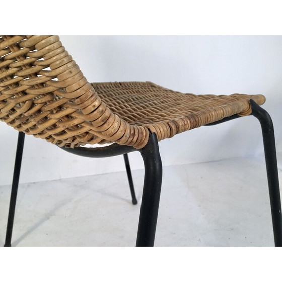 Image 1 of Paire de chaises en osier vintage de Campo et Graffi