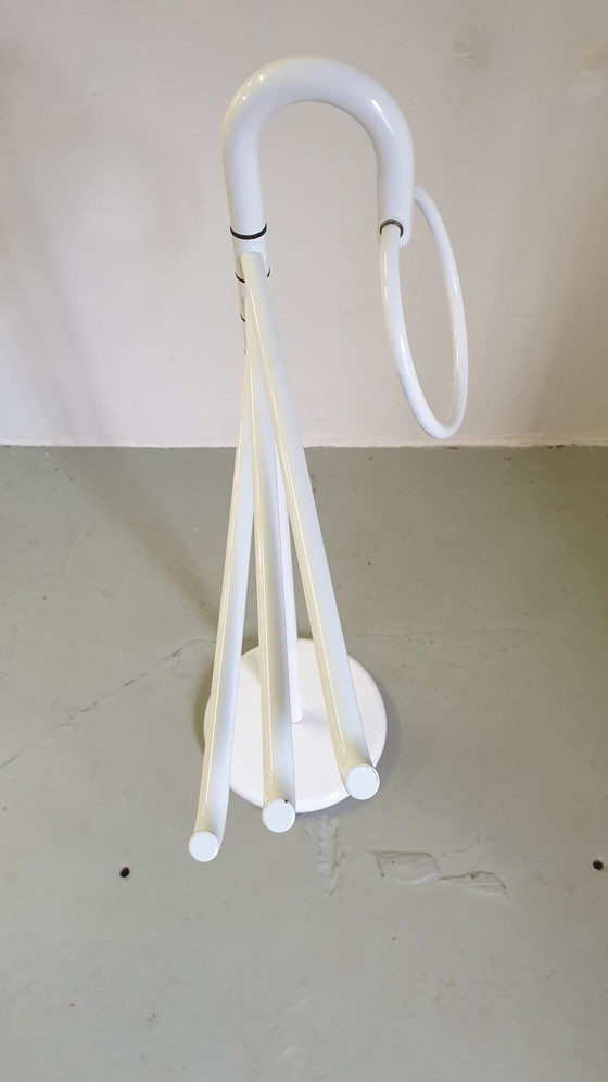 Image 1 of Vintage 80s Italian Metal White Lacquered Towel Rack/Dressboy