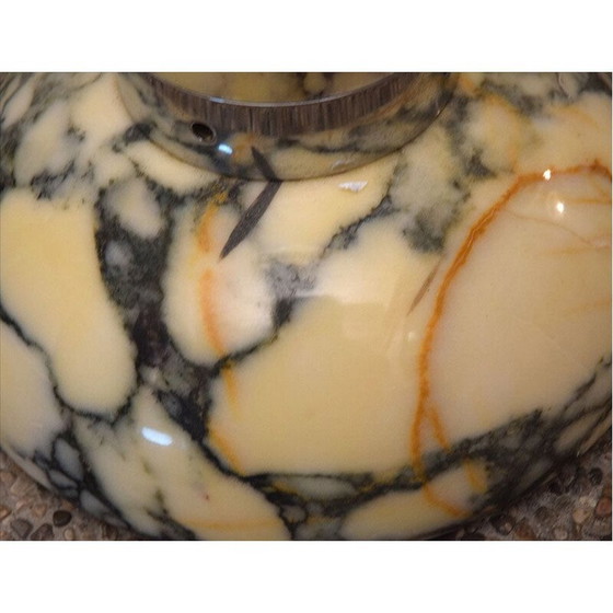 Image 1 of Lampadaire du milieu du siècle avec base et tige en marbre et abat-jour, Italie 1970