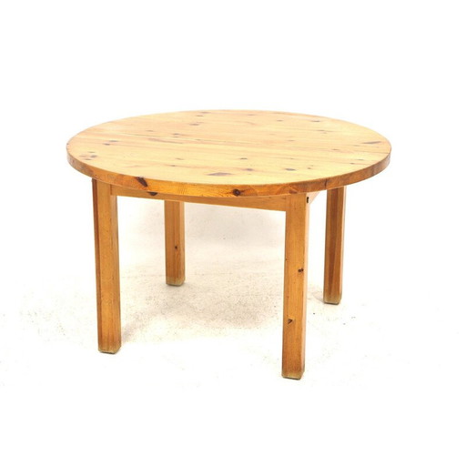 Table circulaire vintage en pin, Suède 1970