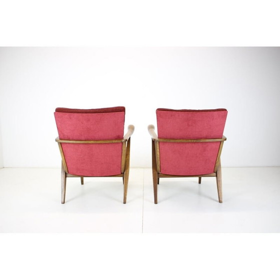 Image 1 of Paire de fauteuils vintage en chêne, Tchécoslovaquie 1960