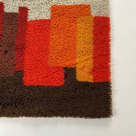 Image 1 of Paire de tapis vintage à poils longs en laine multicolore par Desso, Pays-Bas 1970