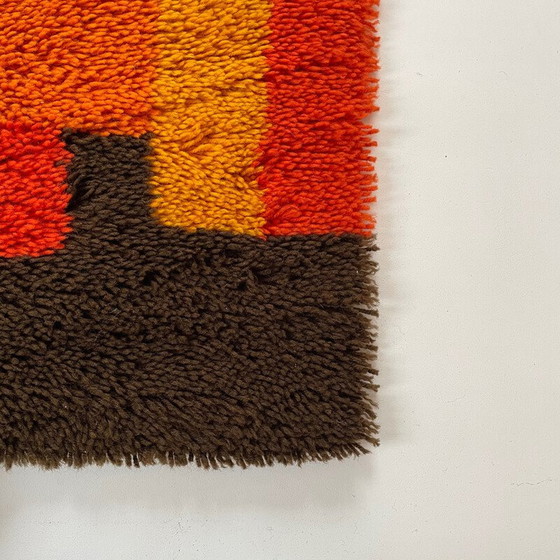 Image 1 of Paire de tapis vintage à poils longs en laine multicolore par Desso, Pays-Bas 1970