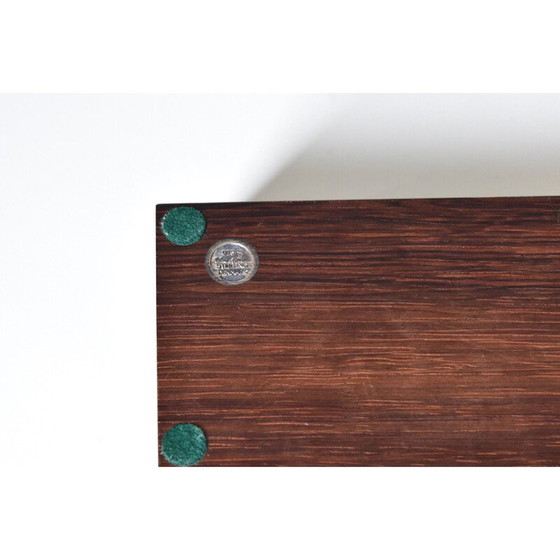 Image 1 of Boîte d'allumettes vintage en bois et argent par Hans Hansen, Danemark 1950