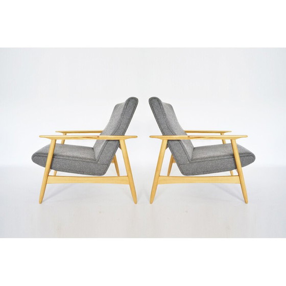 Image 1 of Paire de fauteuils vintage en bois de hêtre par Valerija Ema Cukermanienė pour Vilniaus Baldų Kombinatas, 1960s.