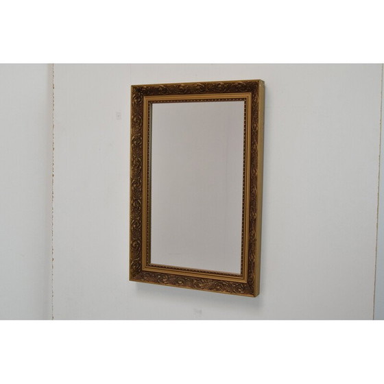 Image 1 of Miroir en bois du milieu du siècle, Tchécoslovaquie années 1960