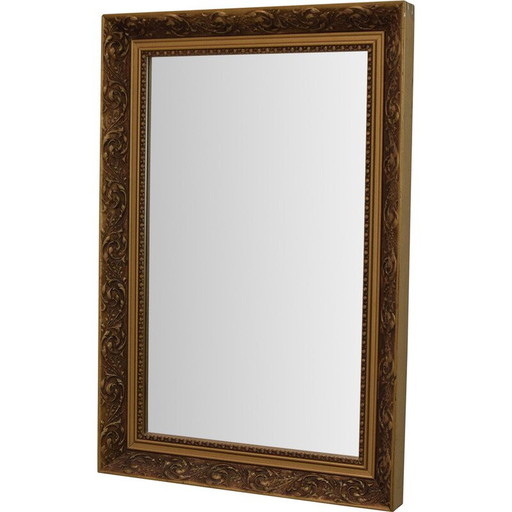 Miroir en bois du milieu du siècle, Tchécoslovaquie années 1960