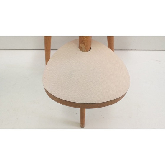 Image 1 of Table à fleurs vintage en bois par Jiří Jiroutek, Tchécoslovaquie 1958