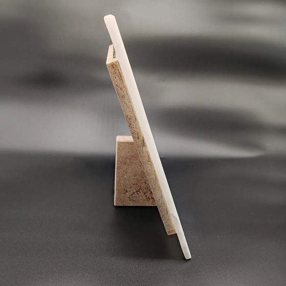 Image 1 of Cadre photo 1970S en onyx et travertin - Fabriqué en Italie.