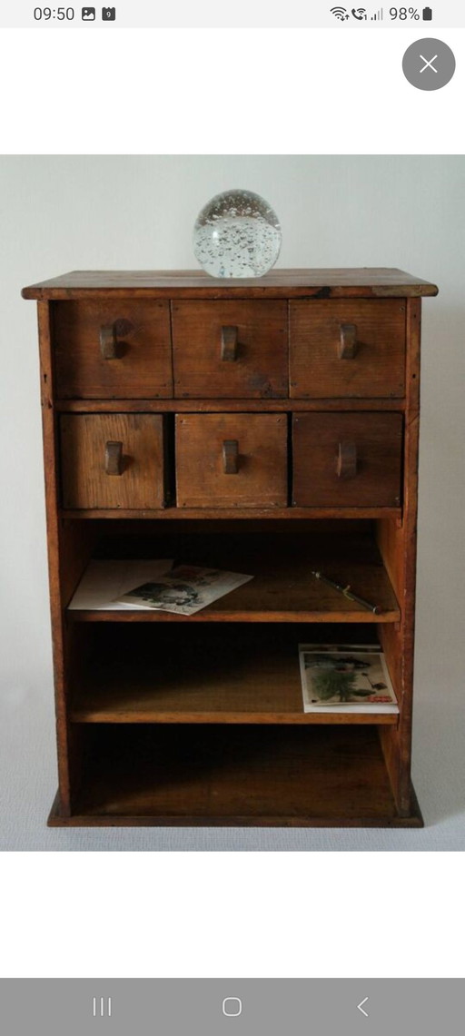Petit Meuble De Métier Organisteur Vintage 