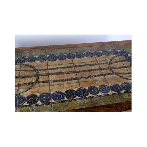 Image 1 of Table basse vintage avec carreaux en bois de rose, Danemark 1960