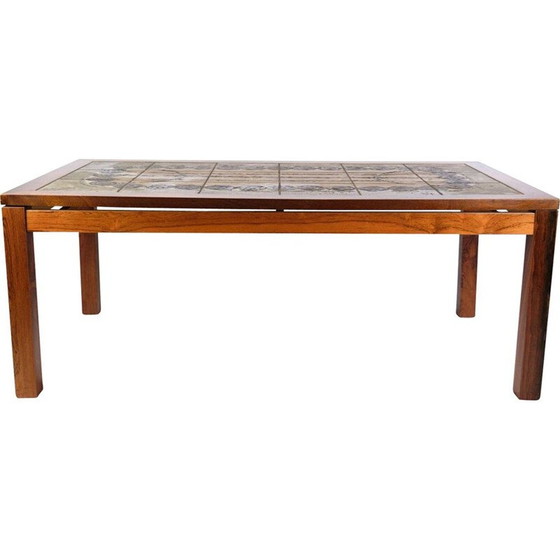 Image 1 of Table basse vintage avec carreaux en bois de rose, Danemark 1960