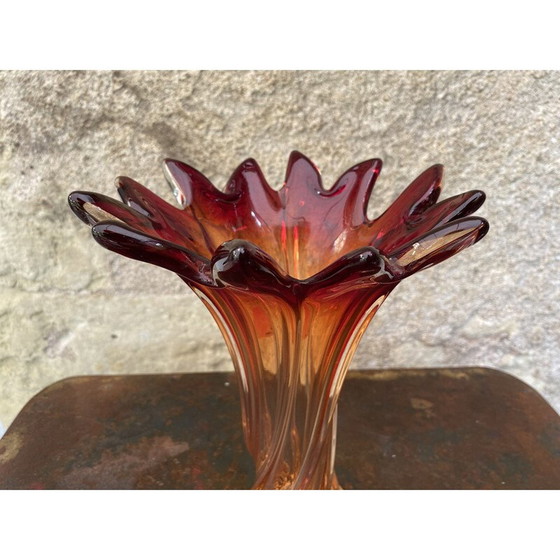 Image 1 of Vase vintage en verre de Murano, 1970