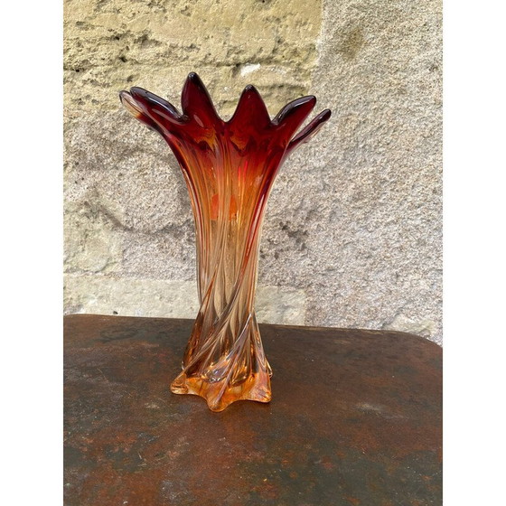 Image 1 of Vase vintage en verre de Murano, 1970