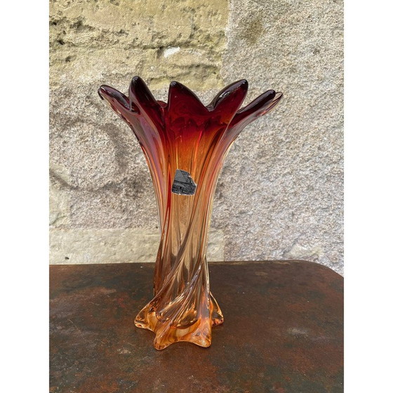 Image 1 of Vase vintage en verre de Murano, 1970