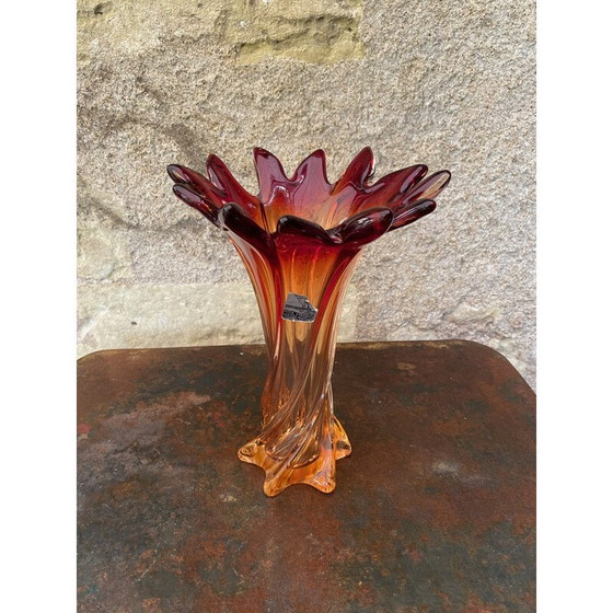 Image 1 of Vase vintage en verre de Murano, 1970