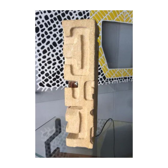 Image 1 of Lampe sculpture vintage en pierre d'île de france et bois pétrifié, 1970