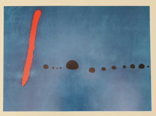 Joan Miro, signé avec l'inscription dans l'Impressum Copyright "Up, Universal Prints". Lithographie offset.