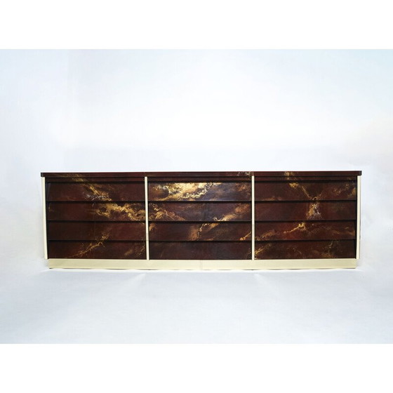 Image 1 of Buffet vintage en laiton laqué par Jansen 1970