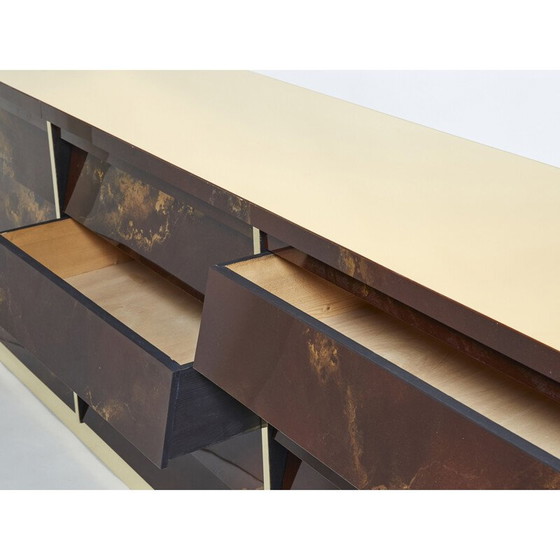 Image 1 of Buffet vintage en laiton laqué par Jansen 1970