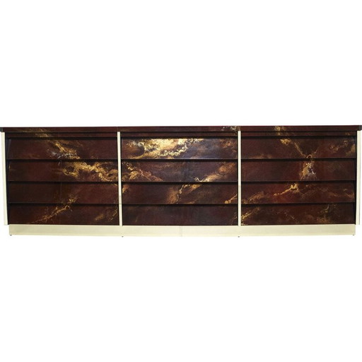 Buffet vintage en laiton laqué par Jansen 1970