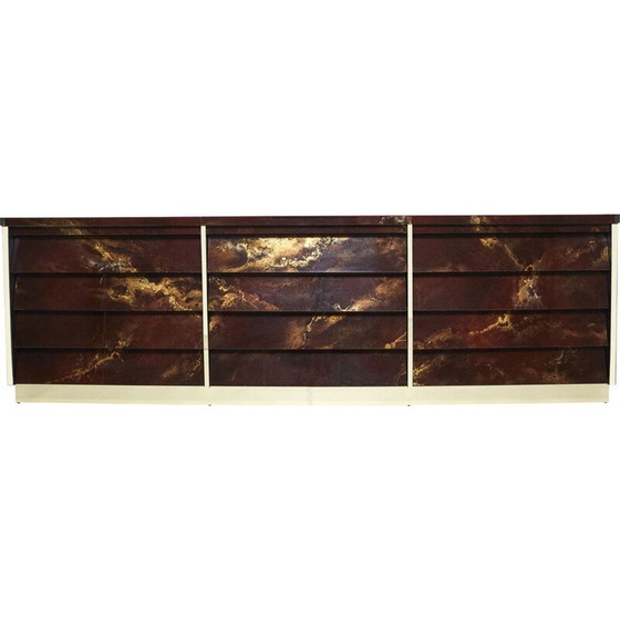 Image 1 of Buffet vintage en laiton laqué par Jansen 1970