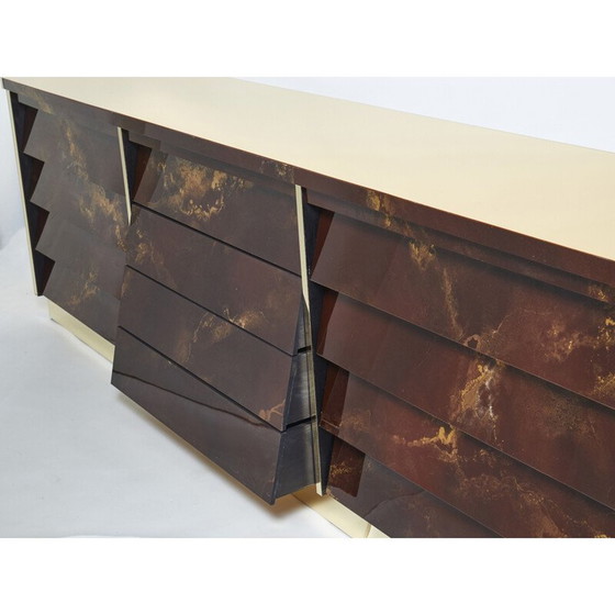 Image 1 of Buffet vintage en laiton laqué par Jansen 1970