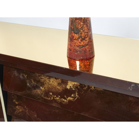 Image 1 of Buffet vintage en laiton laqué par Jansen 1970