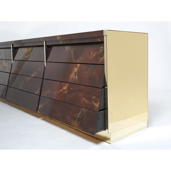 Image 1 of Buffet vintage en laiton laqué par Jansen 1970