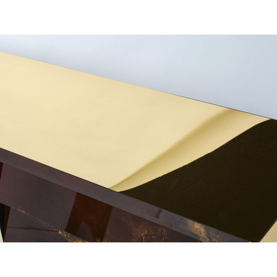 Image 1 of Buffet vintage en laiton laqué par Jansen 1970