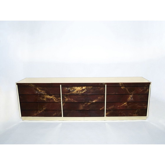 Image 1 of Buffet vintage en laiton laqué par Jansen 1970