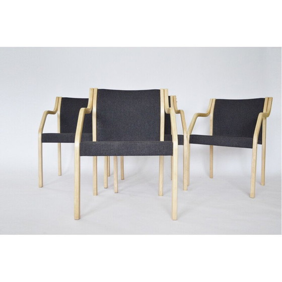 Image 1 of Ensemble de 4 chaises de salle à manger vintage avec accoudoirs par Gražina Tulevičienė pour Vilniaus Baldų Kombinatas, 1970.