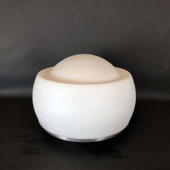 Image 1 of Lampe de table vintage en verre opalin par Pia Guidetti Crippa pour Lumi Labeled Italie 1970