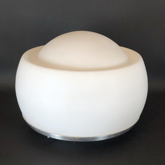 Image 1 of Lampe de table vintage en verre opalin par Pia Guidetti Crippa pour Lumi Labeled Italie 1970